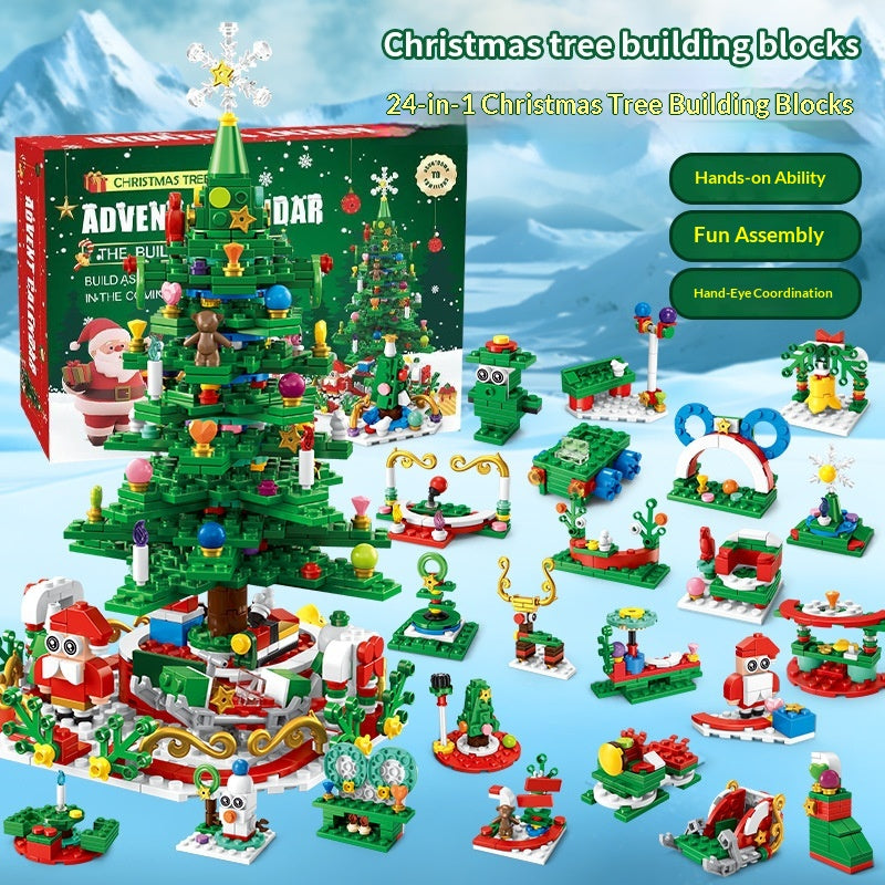 Christmas Tree Advent Calendar – 24-Day Building Blocks Set