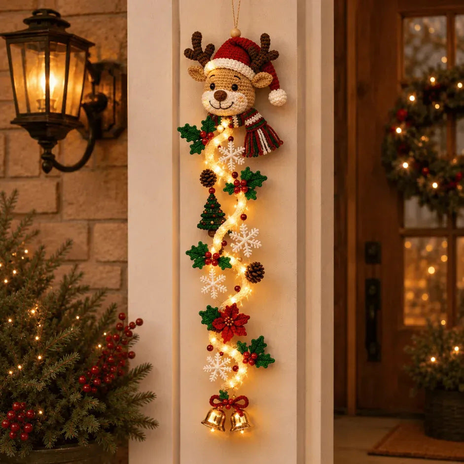 Glowing Christmas door hanger – Reindeer