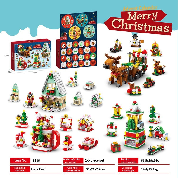 Christmas Village Advent Calendar – 24-Day Building Blocks Set