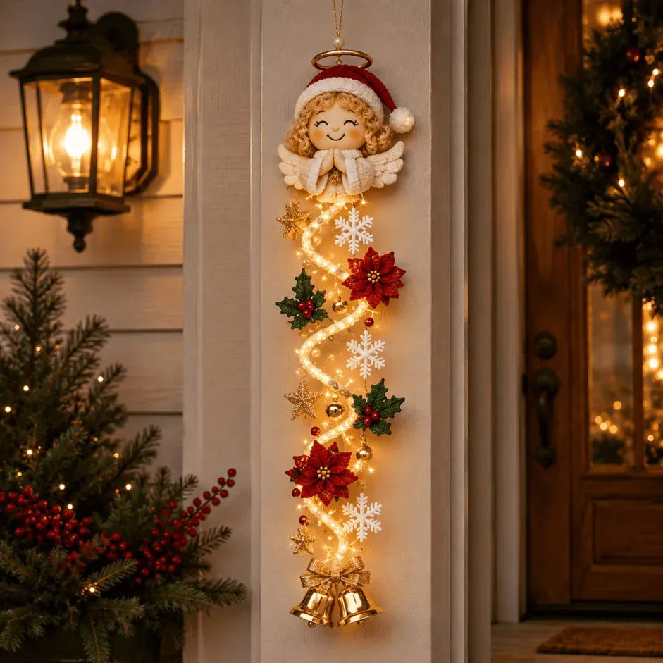 Glowing Christmas door hanger – Angel