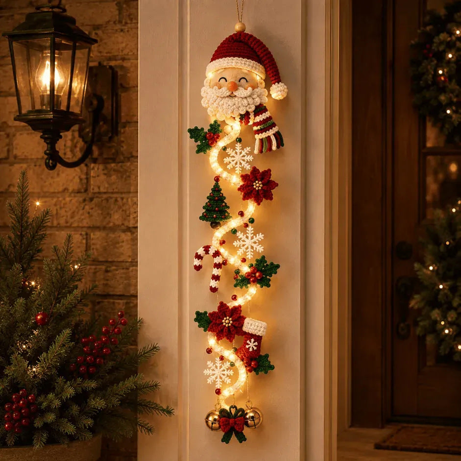 Glowing Christmas door hanger – Santa Claus